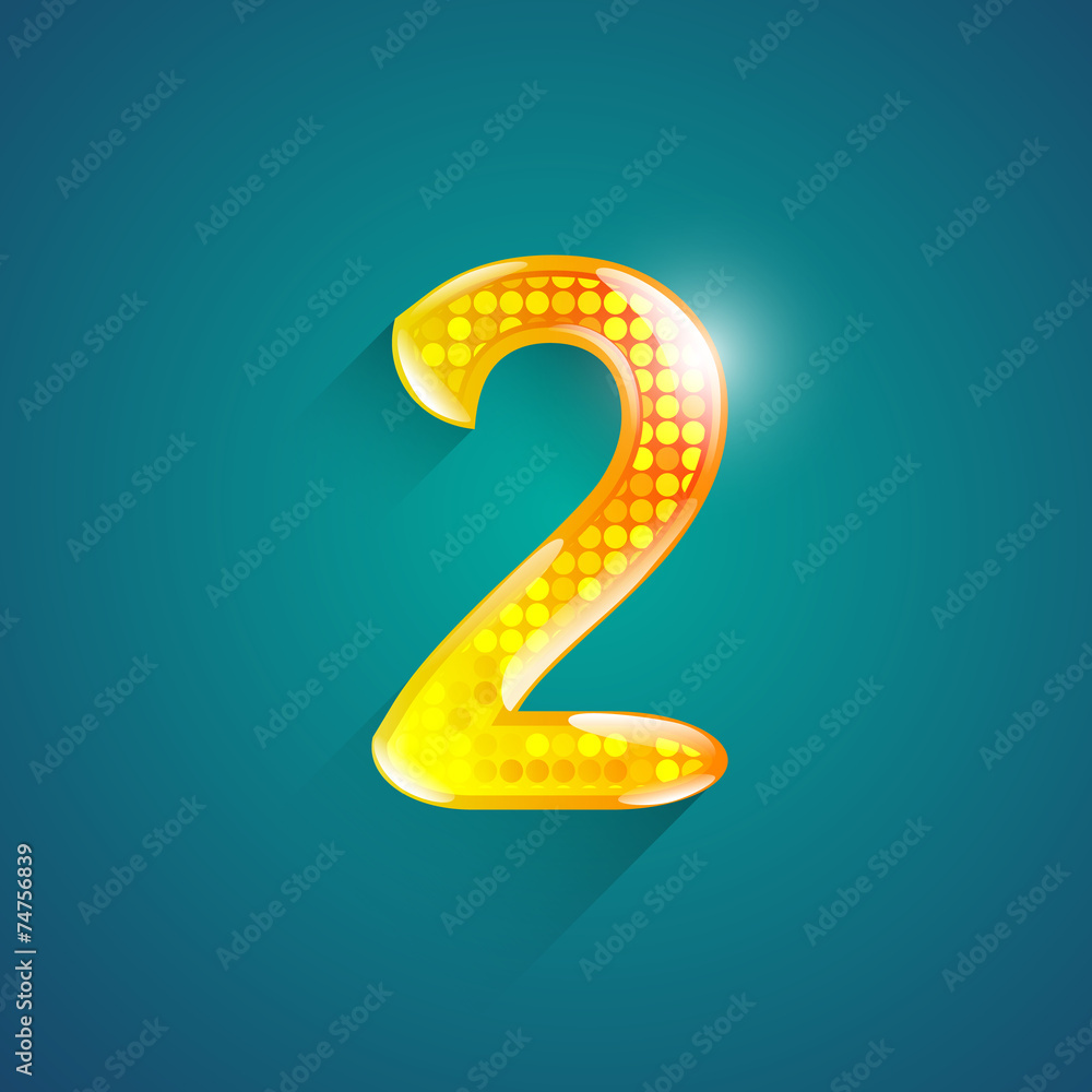 Alphabet numbers 2.crystal style.Vector illustration. Alphabet numbers 2.crystal style.Vector illustration.