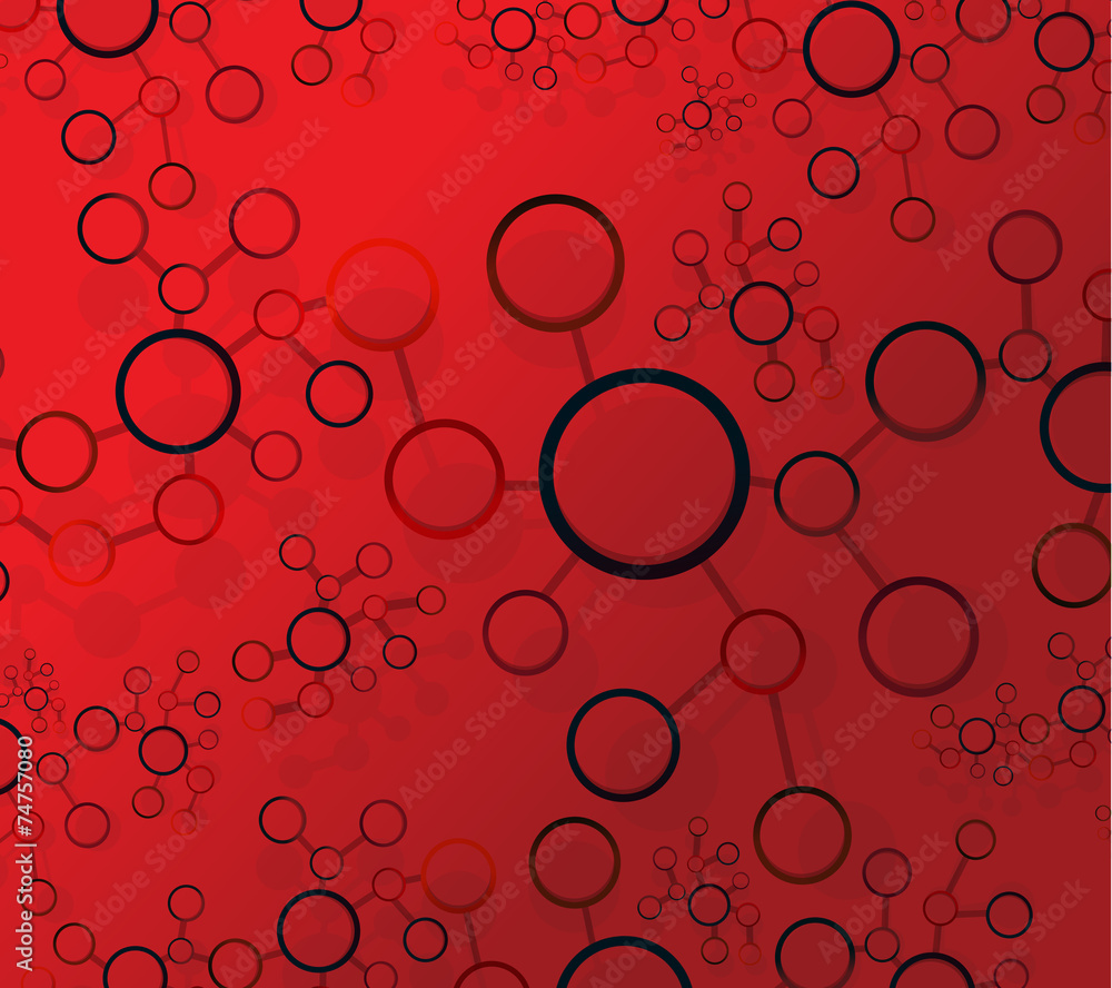 red atom link network illustration