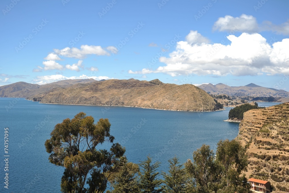 Naklejka premium Sun island on lake Titicaca