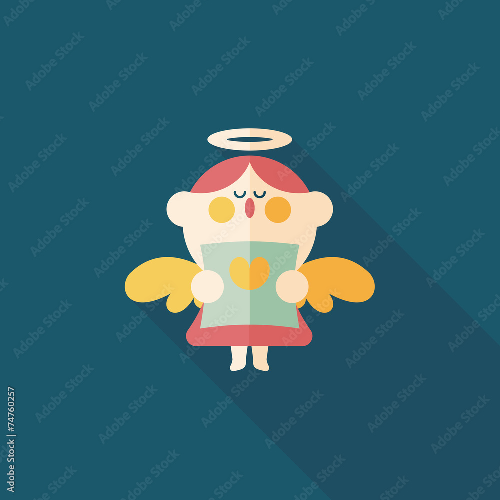 Naklejka premium Wedding angel choir flat icon with long shadow,eps10