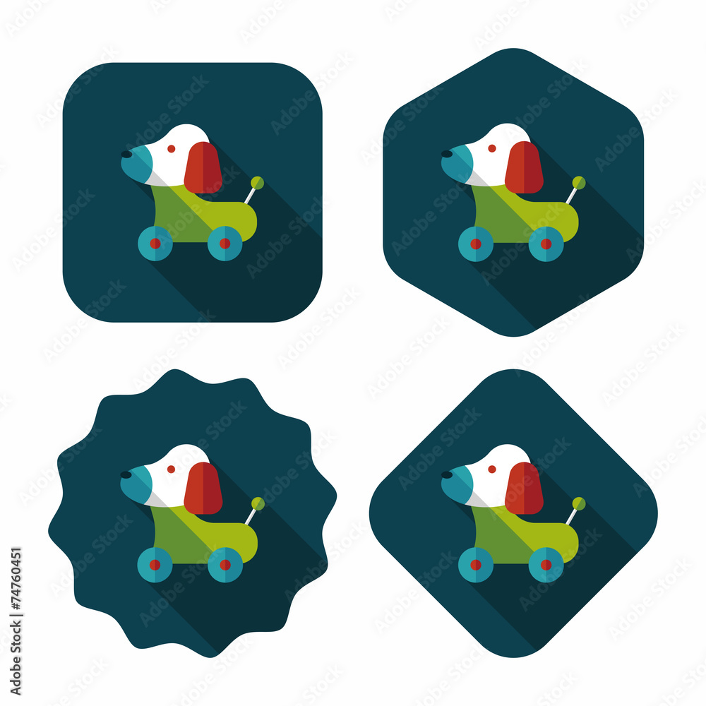 toy dog flat icon with long shadow,eps 10 toy dog flat icon with long shadow,eps 10