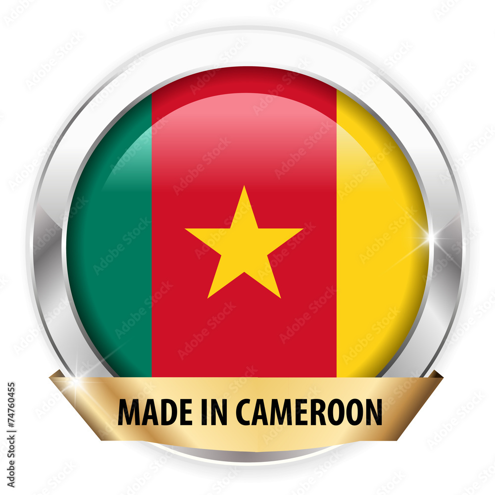 made in cameoon silver badge isolated button made in cameoon silver badge isolated button