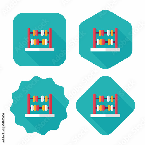 abacus calculation flat icon with long shadow,eps10