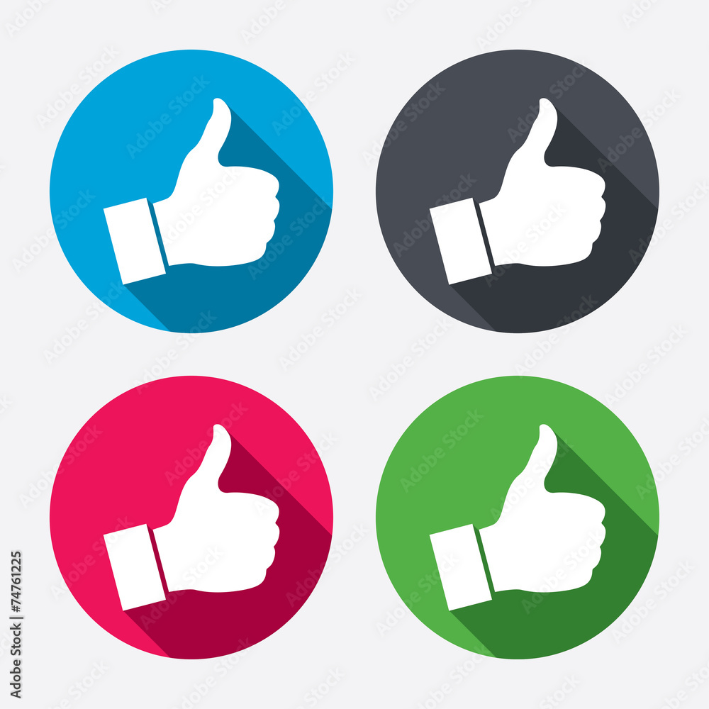 Like sign icon. Hand finger up symbol. Like sign icon. Hand finger up symbol.