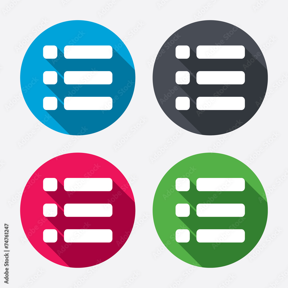 List sign icon. Content view option symbol. List sign icon. Content view option symbol.