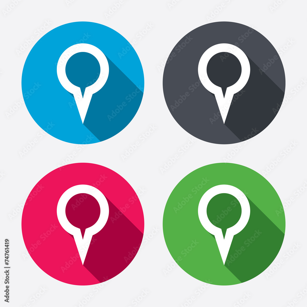 Map pointer sign icon. Marker symbol. Map pointer sign icon. Marker symbol.