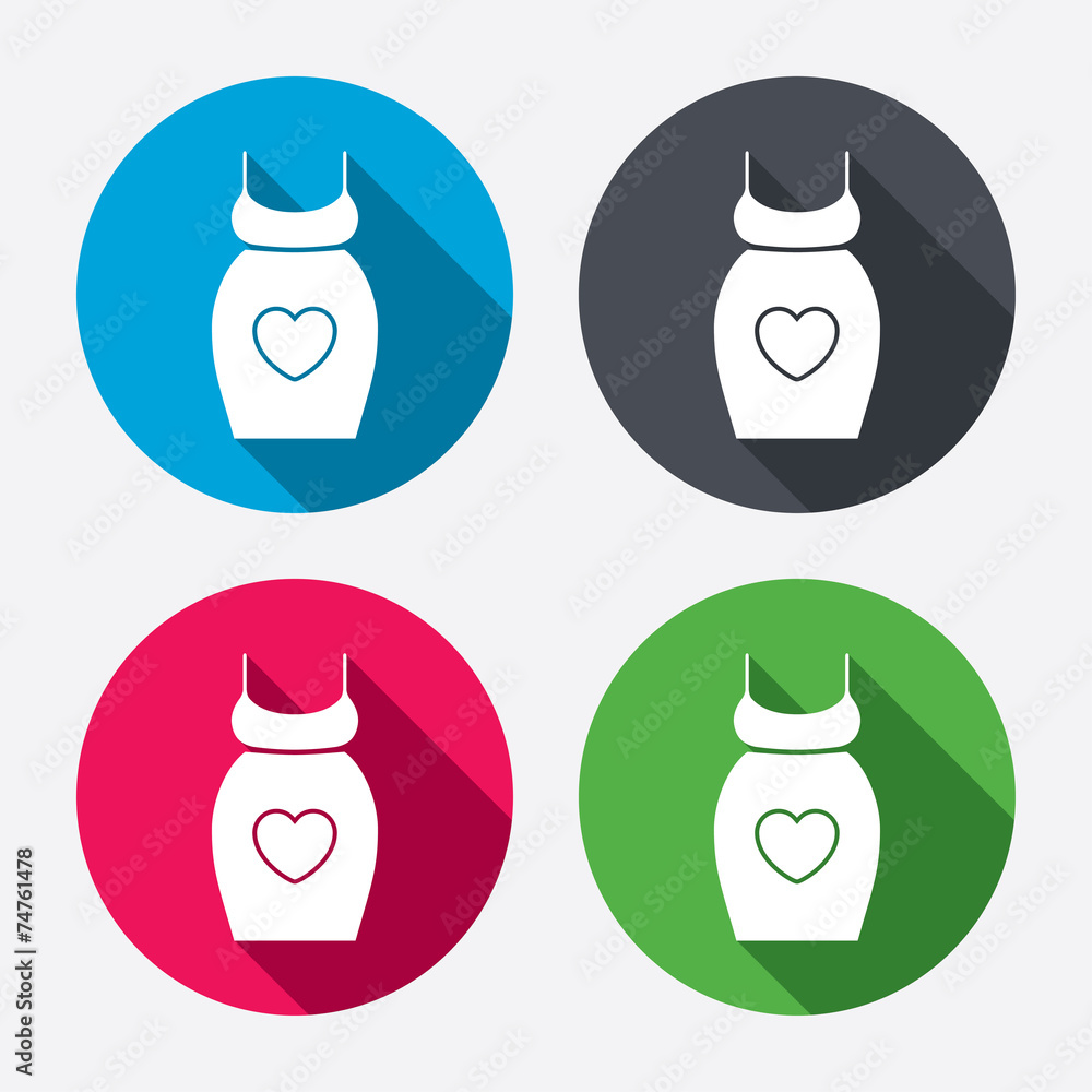 Pregnant woman dress sign icon. Maternity symbol Pregnant woman dress sign icon. Maternity symbol