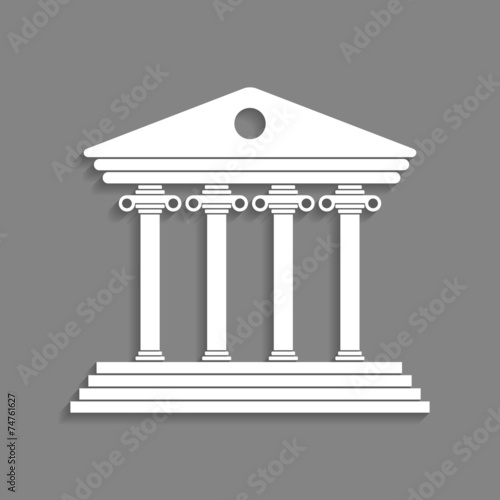 white greek colonnade isolated on dark grey background
