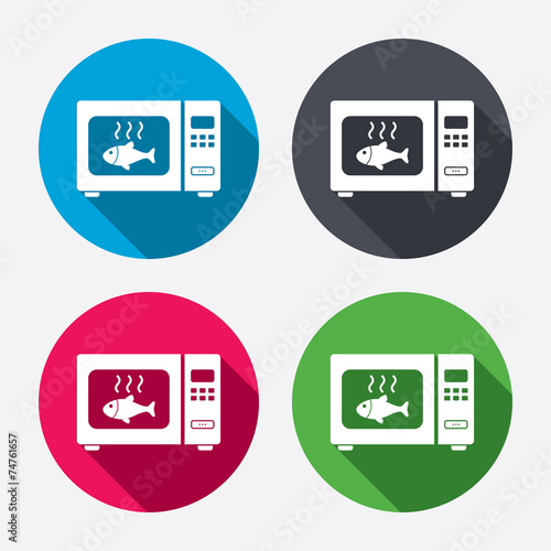 Microwave oven sign icon. Kitchen electric stove