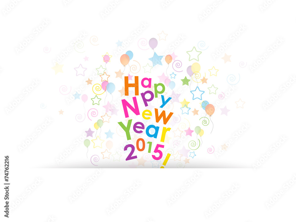 HAPPY NEW YEAR Card (letters words 2015)