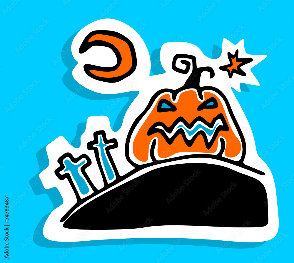 Fototapeta premium pumpkin and moon