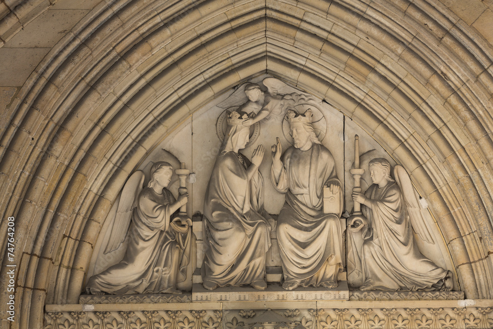 Paris -  Mary's coronation, Tympanum of the Sainte Chapelle