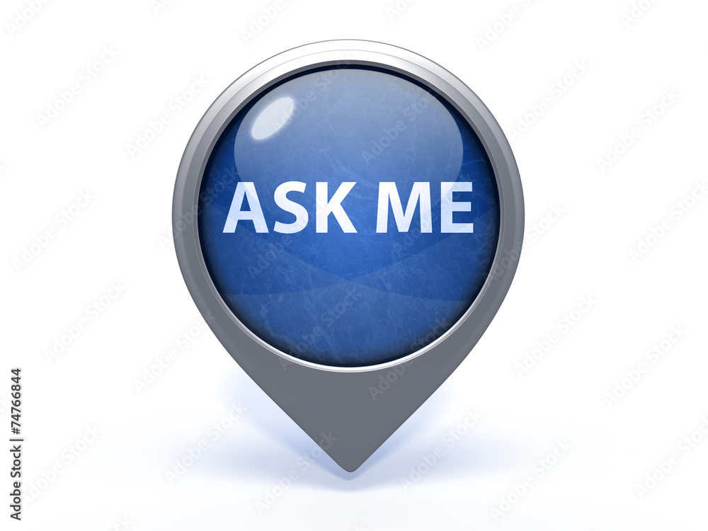 ask me circular icon on white background ask me circular icon on white background