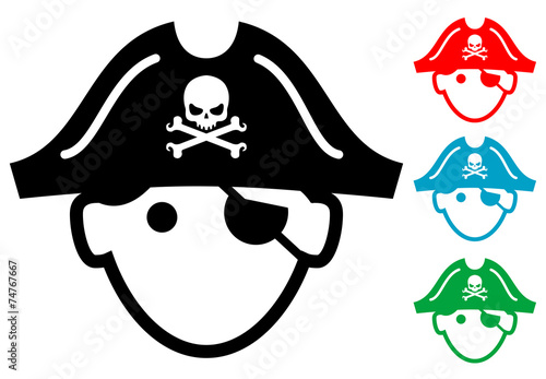Pictograma icono pirata con varios colores