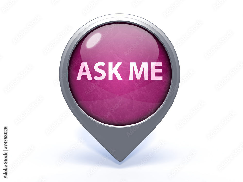 ask me circular icon on white background ask me circular icon on white background