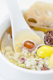 Lotus root and ginkgo nut in longan syrup