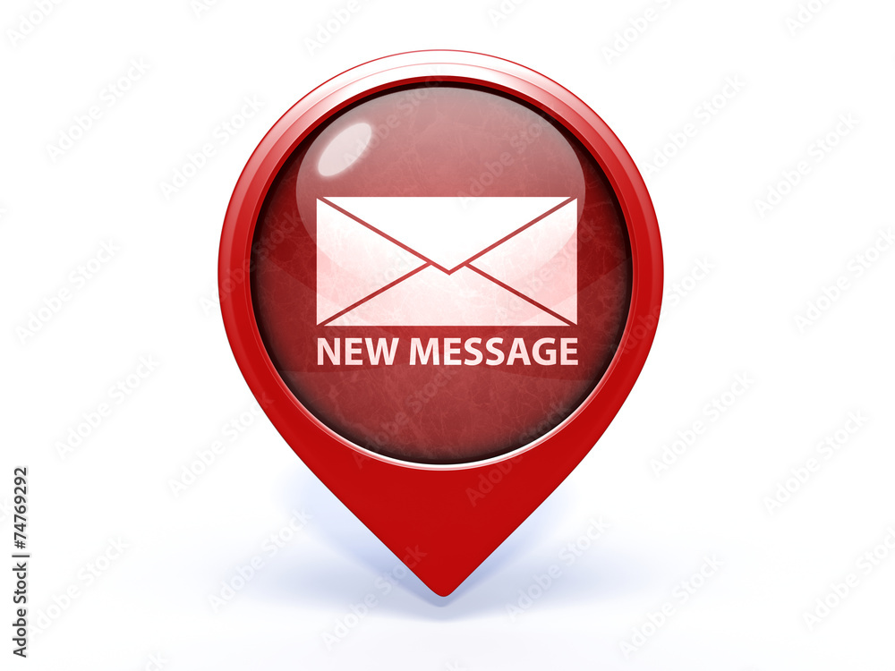 new mesage pointer icon on white background new mesage pointer icon on white background