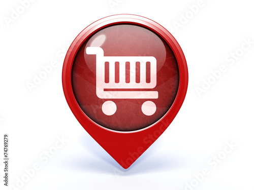 shopping cart pointer icon on white background