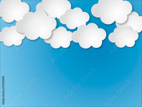 Vector clouds on blue sky