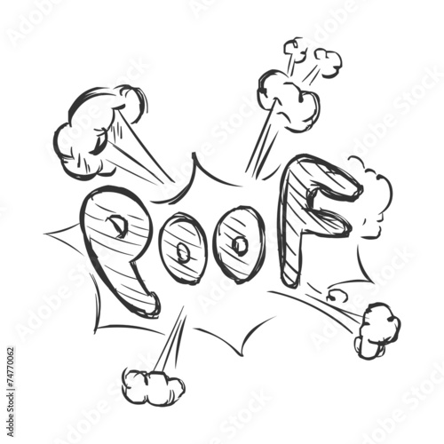 Vector Sketch Comics Word - Poof