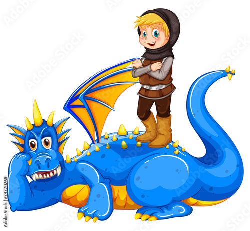 A boy taming the dragon