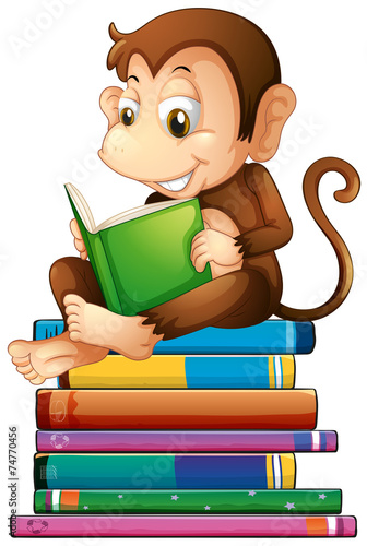 Monkey and books