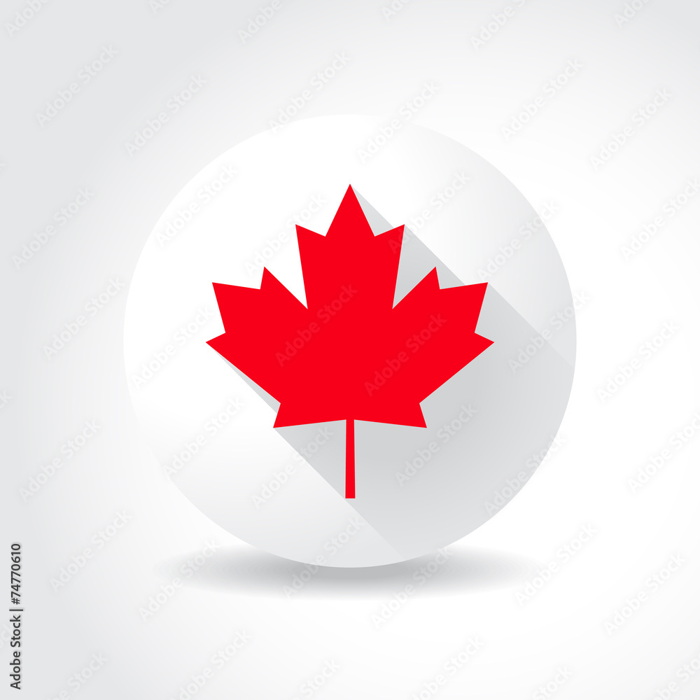 Maple leaf flag, in flat design Maple leaf flag, in flat design