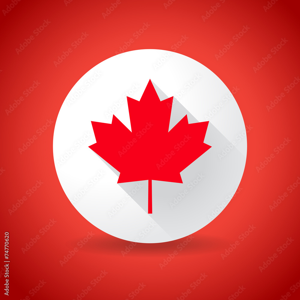Maple leaf flag, in flat design Maple leaf flag, in flat design