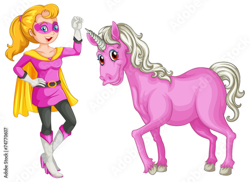 A female hero and a horse
