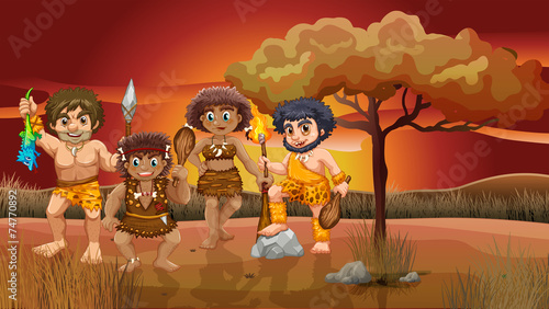 A group of cavemen