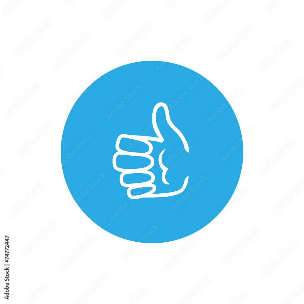 Icon hand giving thumbs up, vector illustration Icon hand giving thumbs up, vector illustration