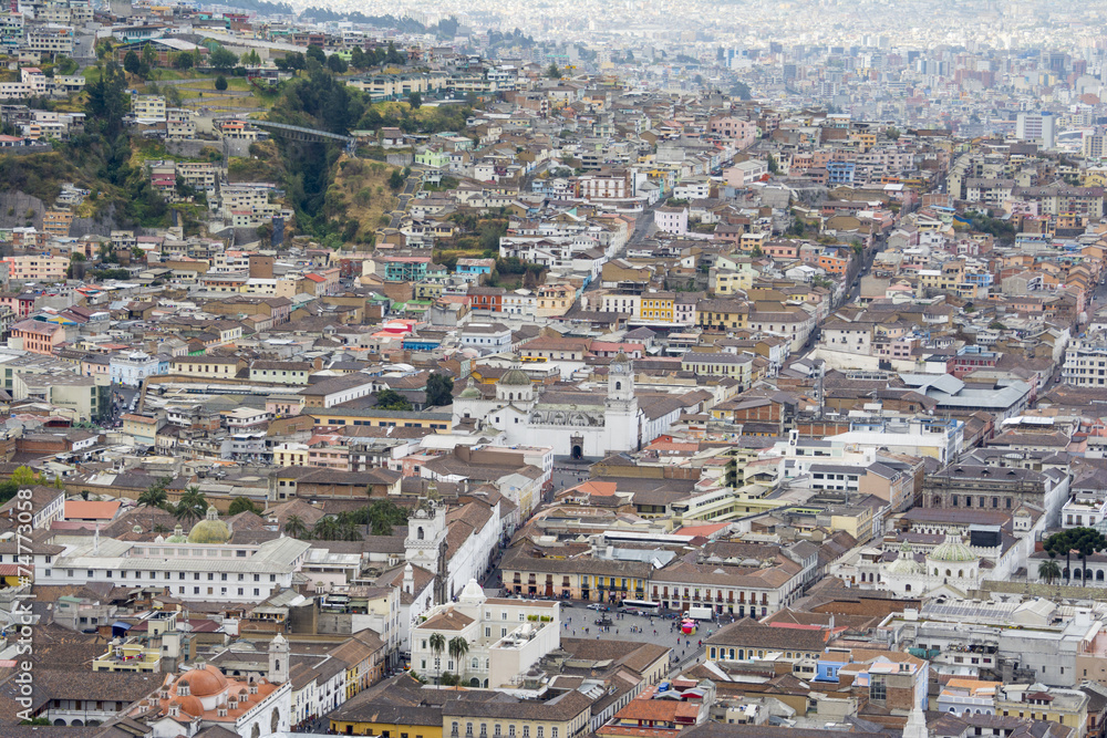 Downtown of Quito from Panecillo hill, Ecuador
