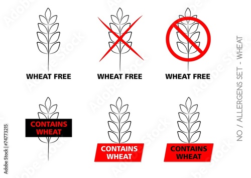 Vector Wheat Free Signs isolated on white background