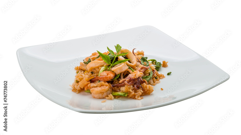 Rice with seafood