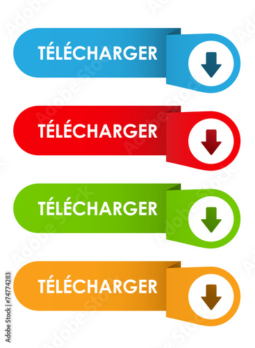 Bouton Web "TELECHARGER" (poster télécharger pdf vecteur)