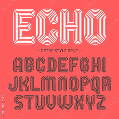 Retro style font, alphabet