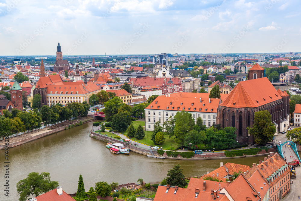 Obraz premium Aerial view of Wroclaw
