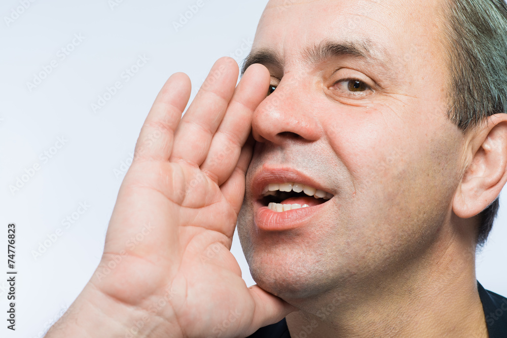 Obraz premium Businessman gossiping. 