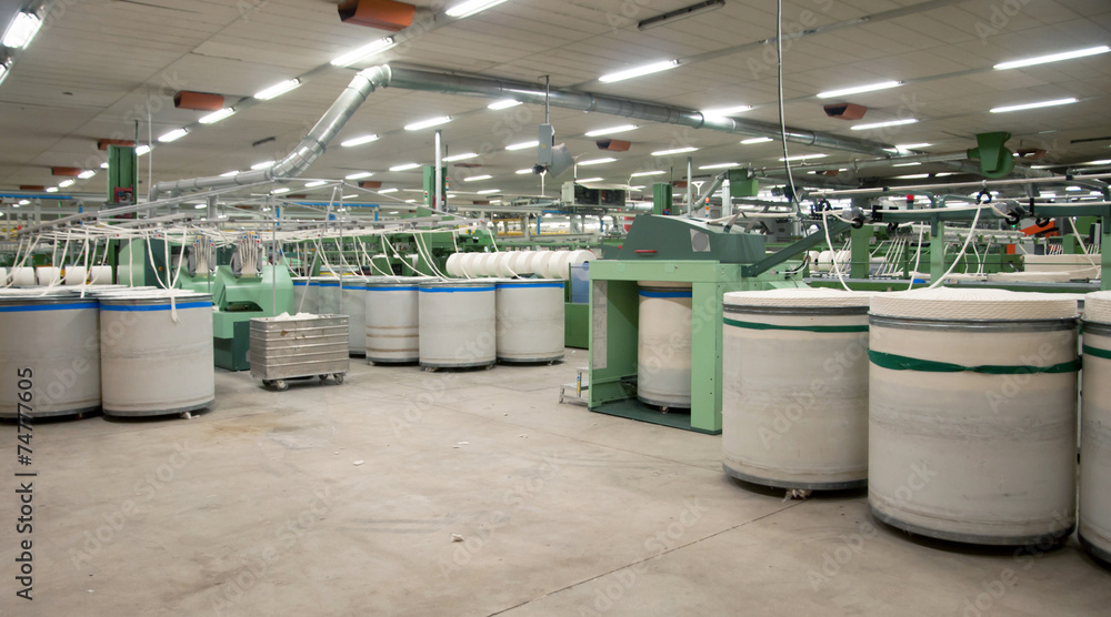 Textile industry - Carding department Textile industry - Carding department