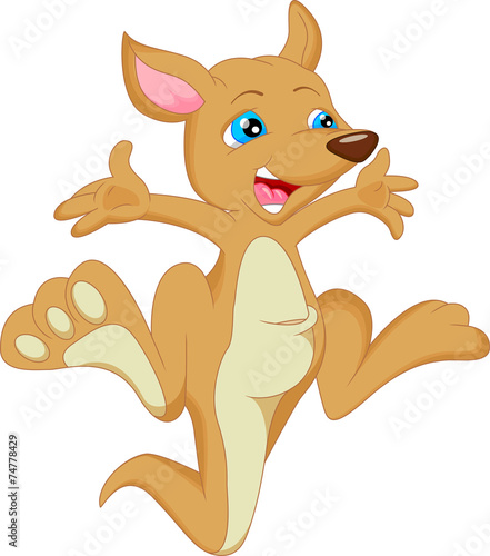 cute baby kangaroo cartoon