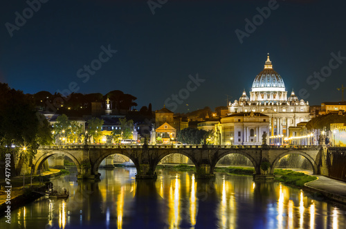 Rome, Angels bridge and St. Peter