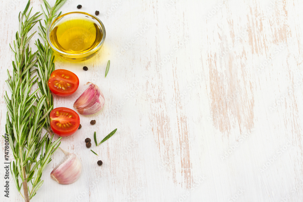 rosemary with oil and garlic