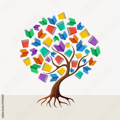 Education tree book concept illustration