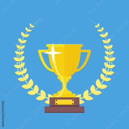 Champions Cup icon vector. Trophy icon. Trophy cup flat vector i