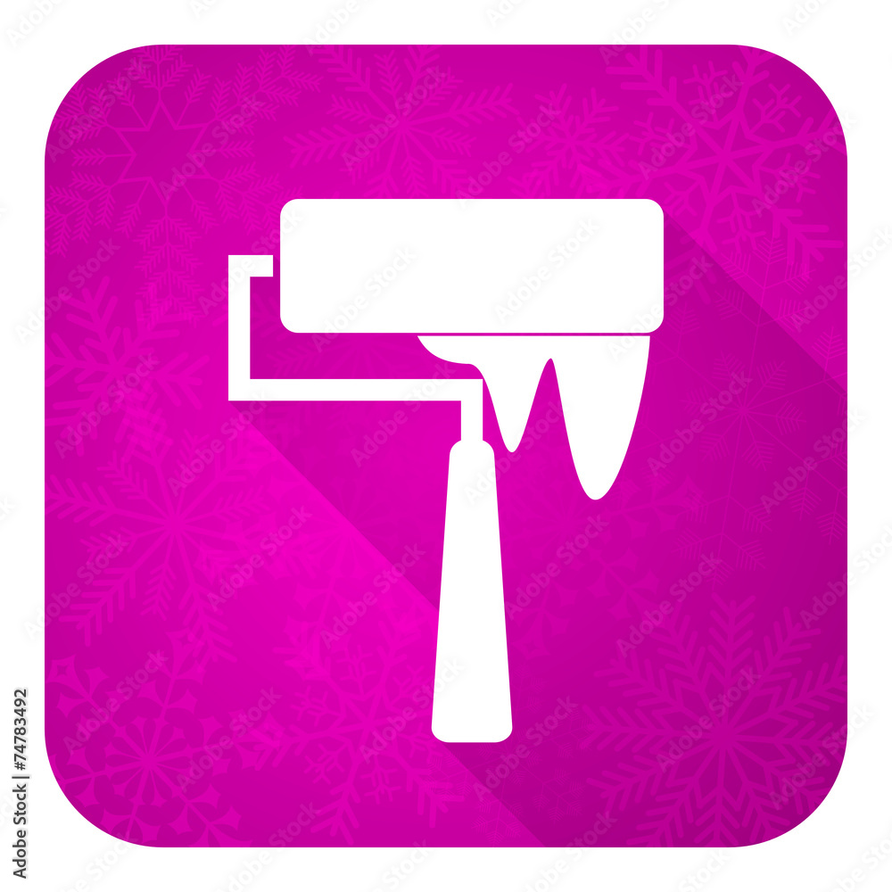 brush violet flat icon, christmas button, paint sign