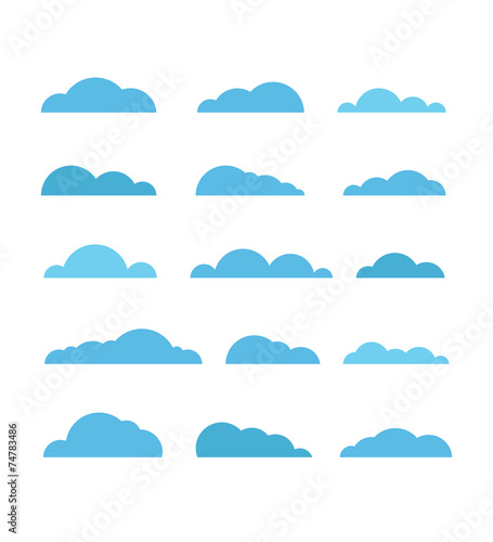 Different abstract clouds collection. Design elements