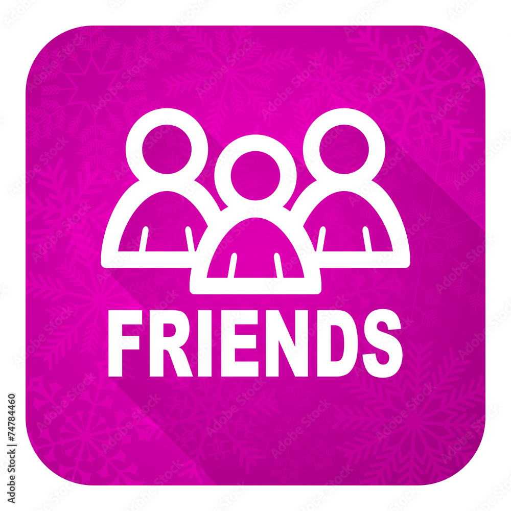 friends violet flat icon, christmas button friends violet flat icon, christmas button