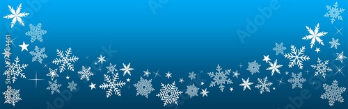 Bannière Noël sur fond bleu avec étoiles