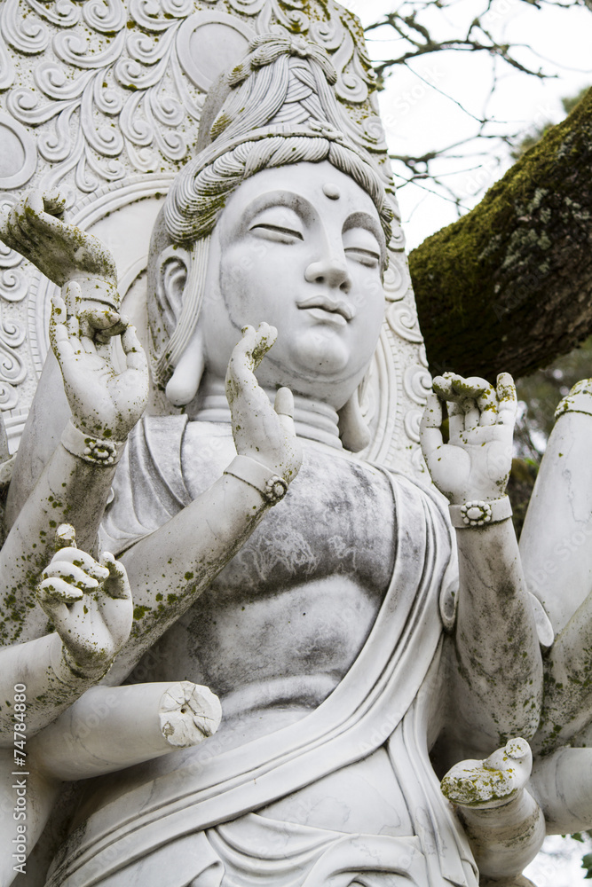 Close up view of a beautiful Buddha statue on a park. Close up view of a beautiful Buddha statue on a park.