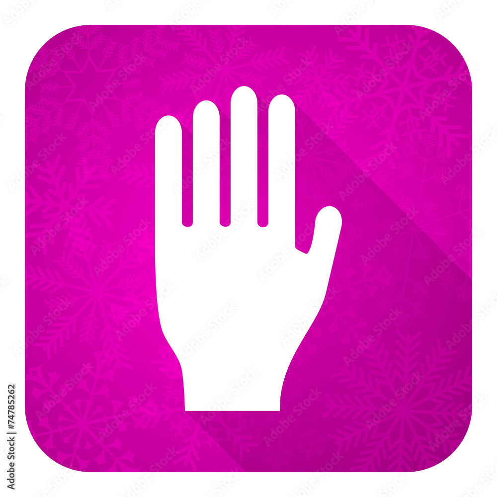Obraz premium stop violet flat icon, christmas button, hand sign